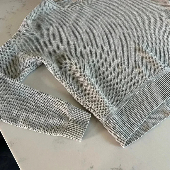 LOFT Sweaters - Loft 100% Cotton Long Sleeve Gray Knit Sweater Size M-B25